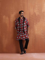 trueBrowns Men's Rust Printed Kurta | Grocsy