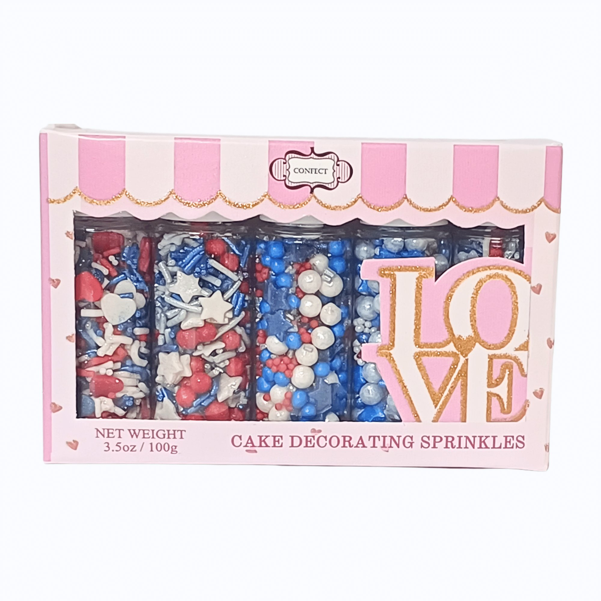 Confect Mix Heart & Star Patriotic Sprinkles | Grocsy