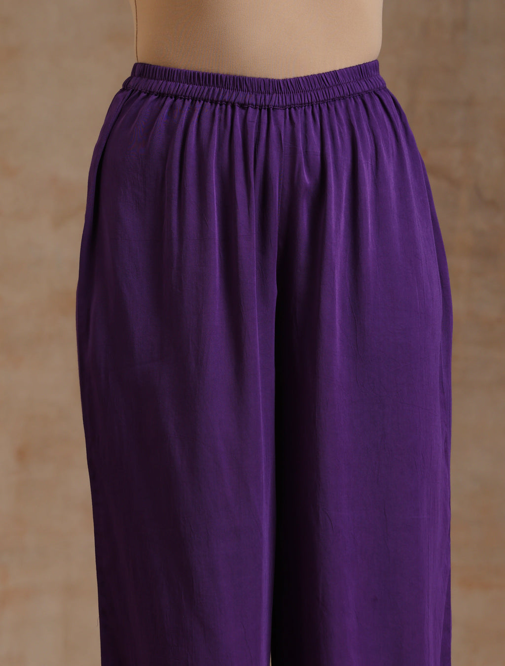 trueBrowns Violet Modal Satin Anarkali Set | Grocsy