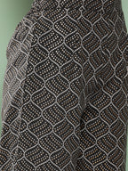 InWeave Women's Black Bandhej Print Raisa Back Detial Long Coords Set | Grocsy