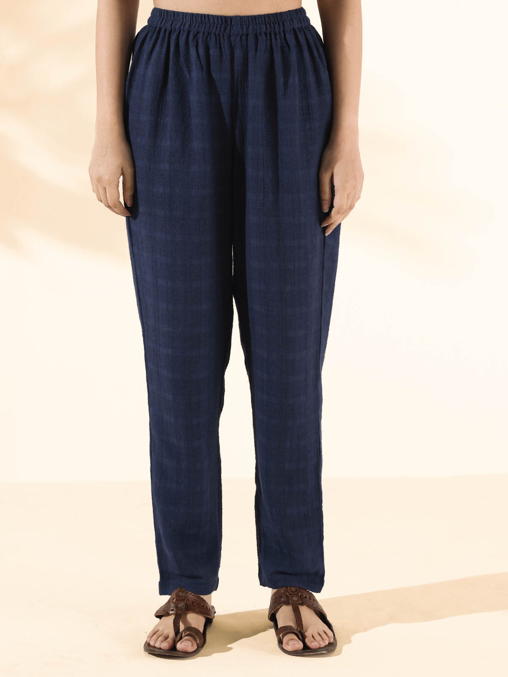 trueBrowns Blue Cotton Dobby Regular Co-ord Set | Grocsy