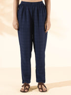 trueBrowns Blue Cotton Dobby Regular Co-ord Set | Grocsy