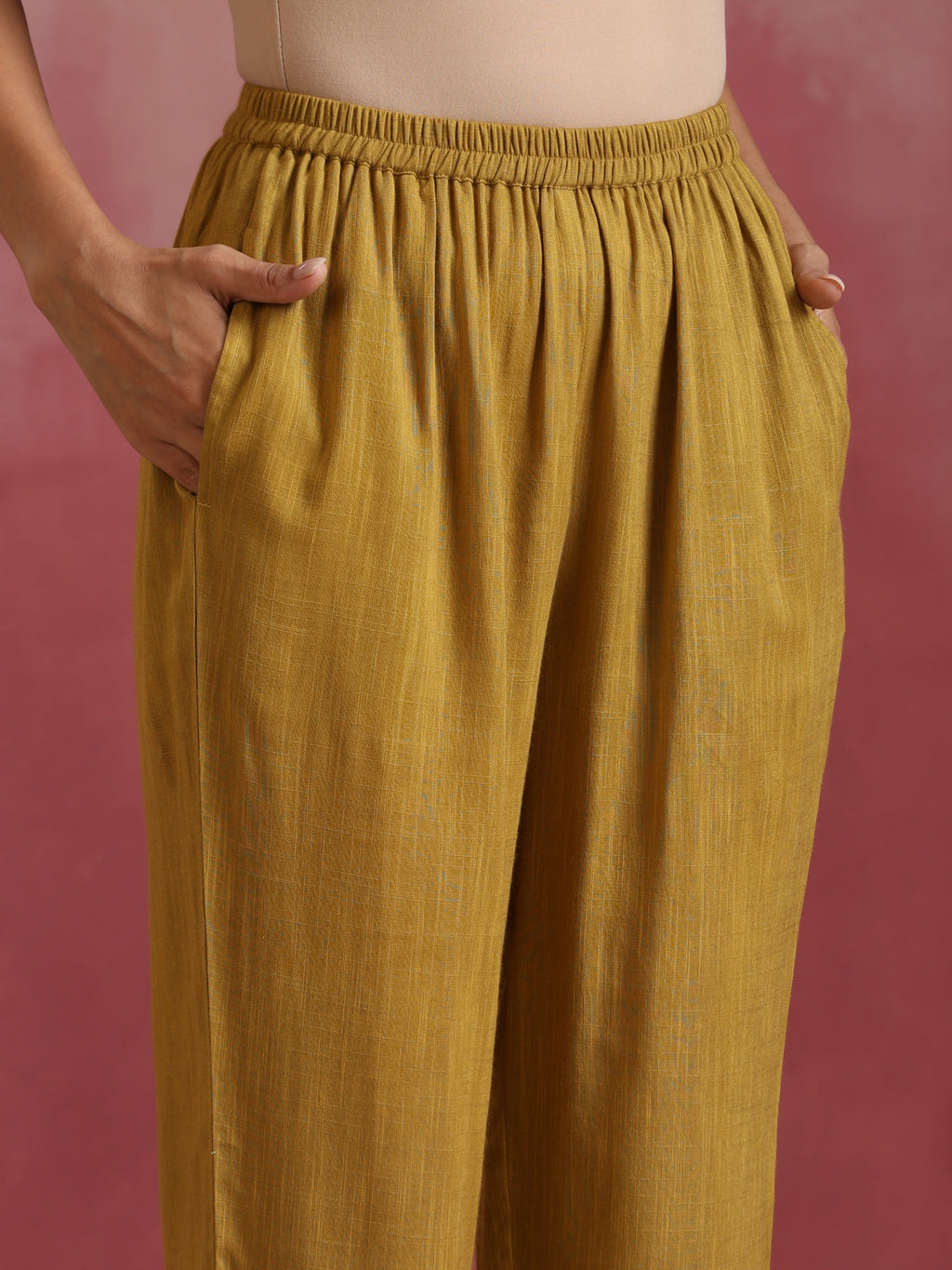 trueBrowns Mustard Cotton Kurta Set | Grocsy