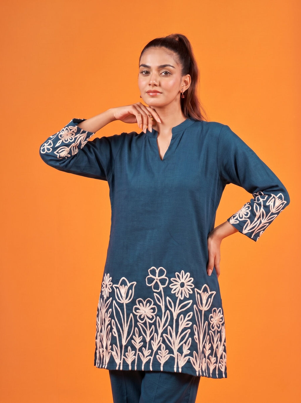 Anaita Teal Stylish Readymade Co-Ords Set | Grocsy