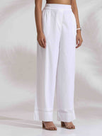 trueBrowns White Cotton Schiffli Jacket Co-ord Set | Grocsy