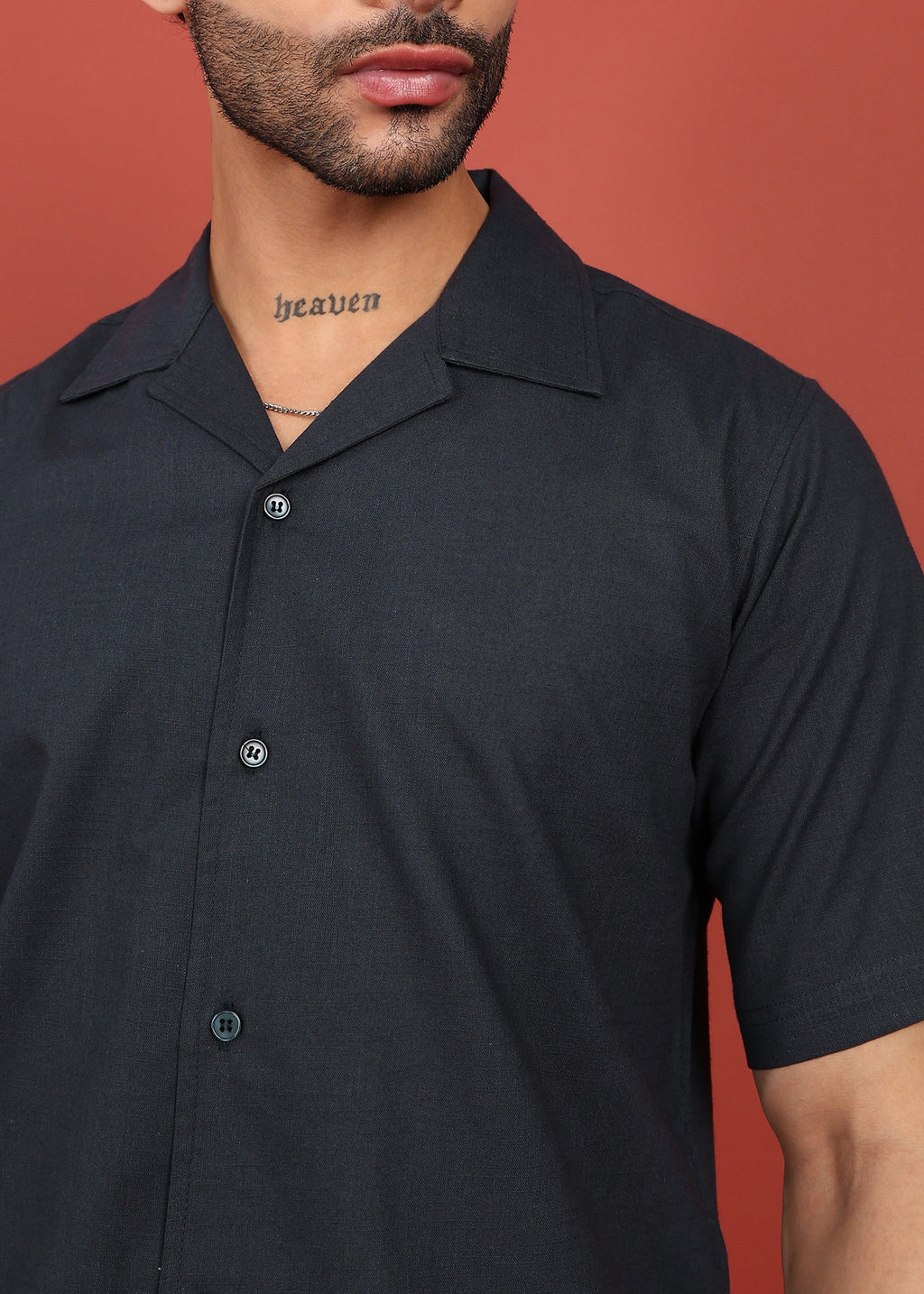 Fabmade Midnight Ease Open-Collar Shirt | Grocsy