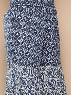 KSUT (House of Varanga) Indigo And White Floral Printed Flared Kurta Sharara Set | Grocsy