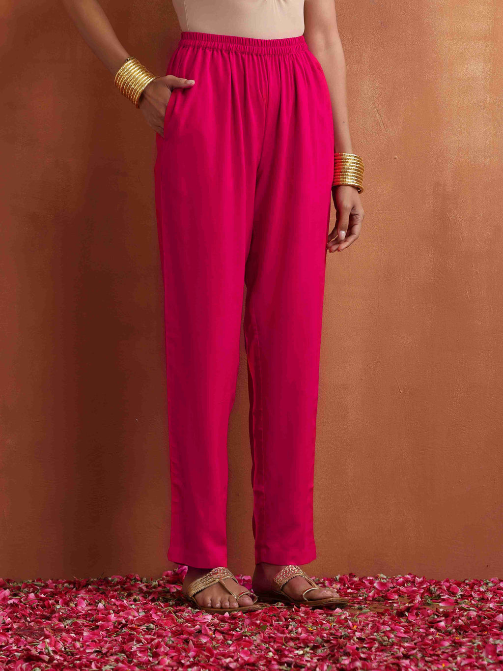 trueBrowns Red Print Flared Anarkali Kurta Set | Grocsy