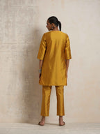 trueBrowns Gold Silk Kurta Co-ord Set | Grocsy