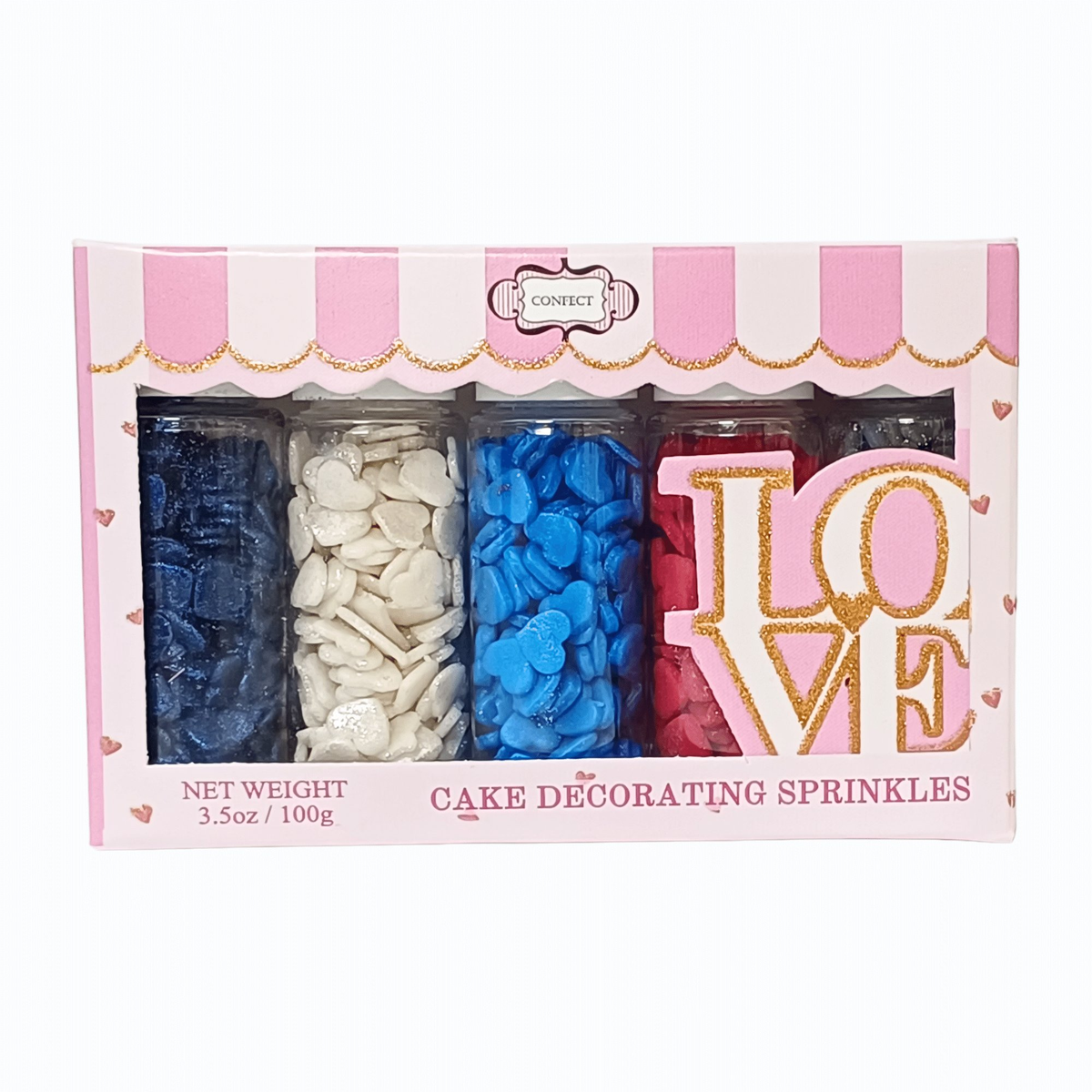 Confect Heart Sprinkles | Captain's Colors Patriotic Sprinkles | Grocsy