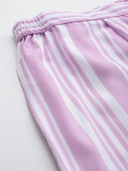 Ahalyaa Plus Size Striped Tunic with Palazzos | Grocsy