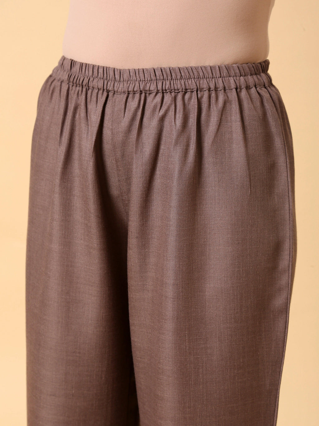 trueBrowns Cotton Linen Burnt Brown Boxy Fit Co-Ord Set | Grocsy