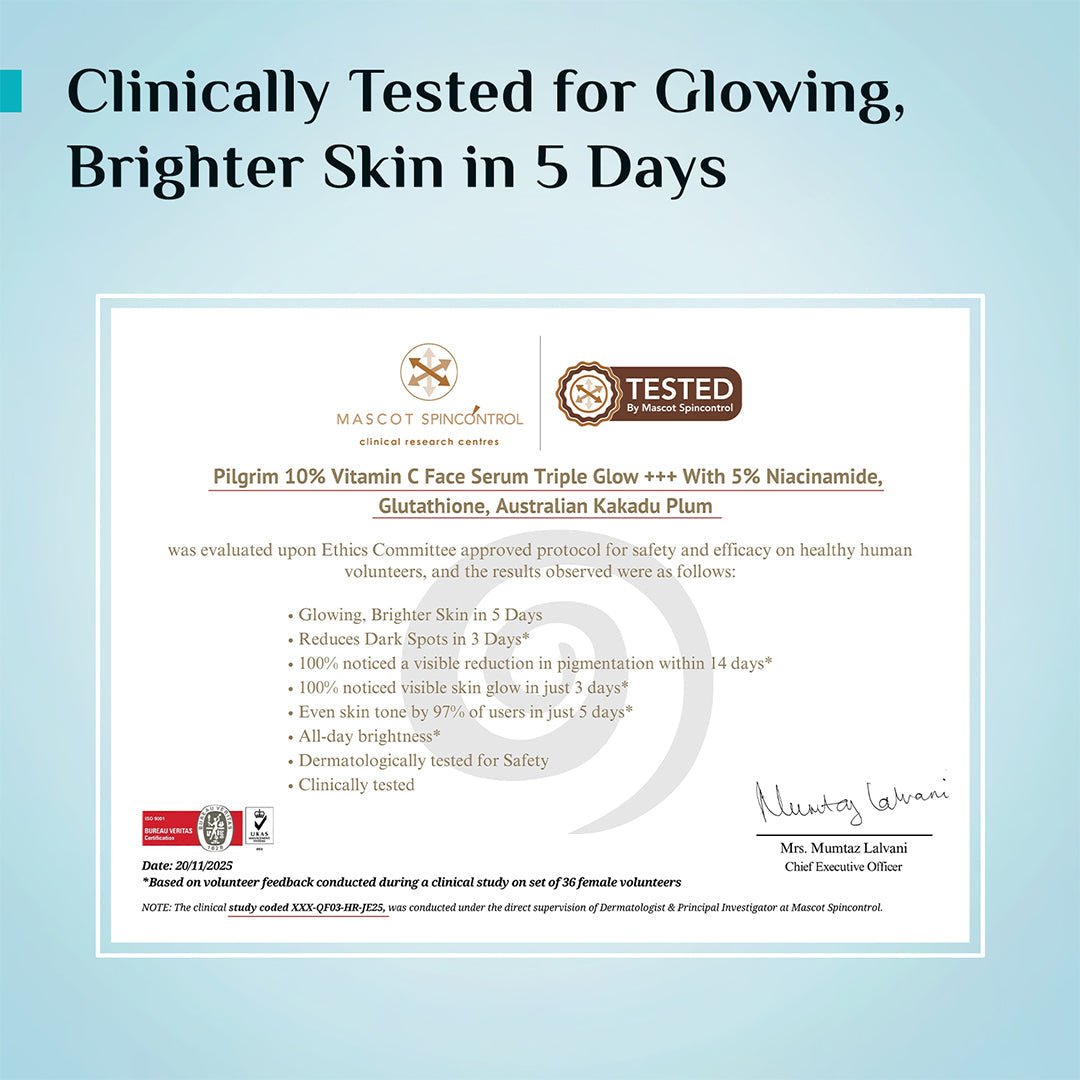 Pilgrim 10% Vitamin C Face Serum For Daily Brightness 5% Niacinamide | Grocsy