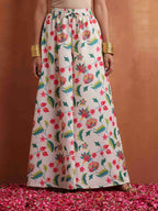 trueBrowns Off White Print Sharara Set | Grocsy