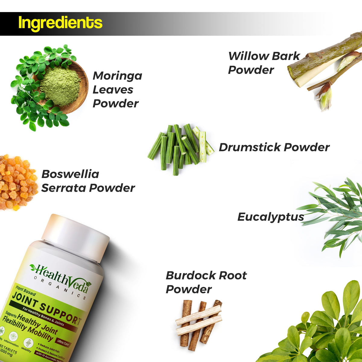 Health Veda Organics Plant Based Joint Support Tablets | Grocsy