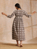 trueBrowns Clay Dabu Overall Print Cotton Wrap Dress | Relove | Grocsy