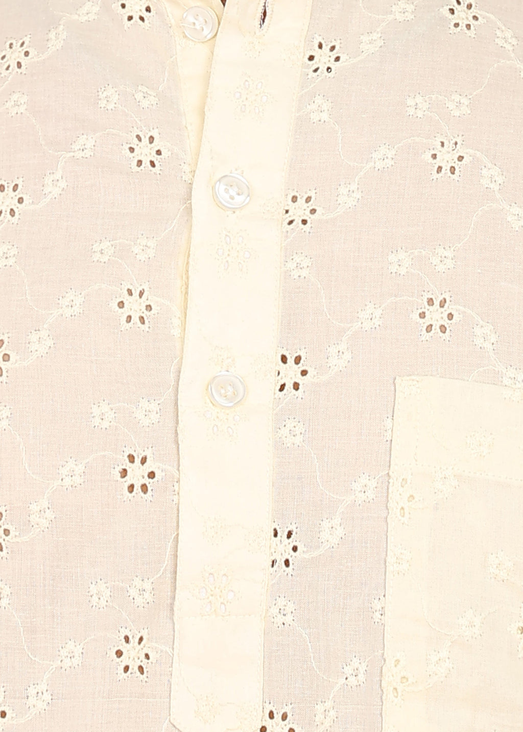 Fabmade Ivory Bloom Embroidered Short Kurta | Grocsy