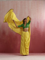 trueBrowns Lime Muslin Silk Saree | Grocsy