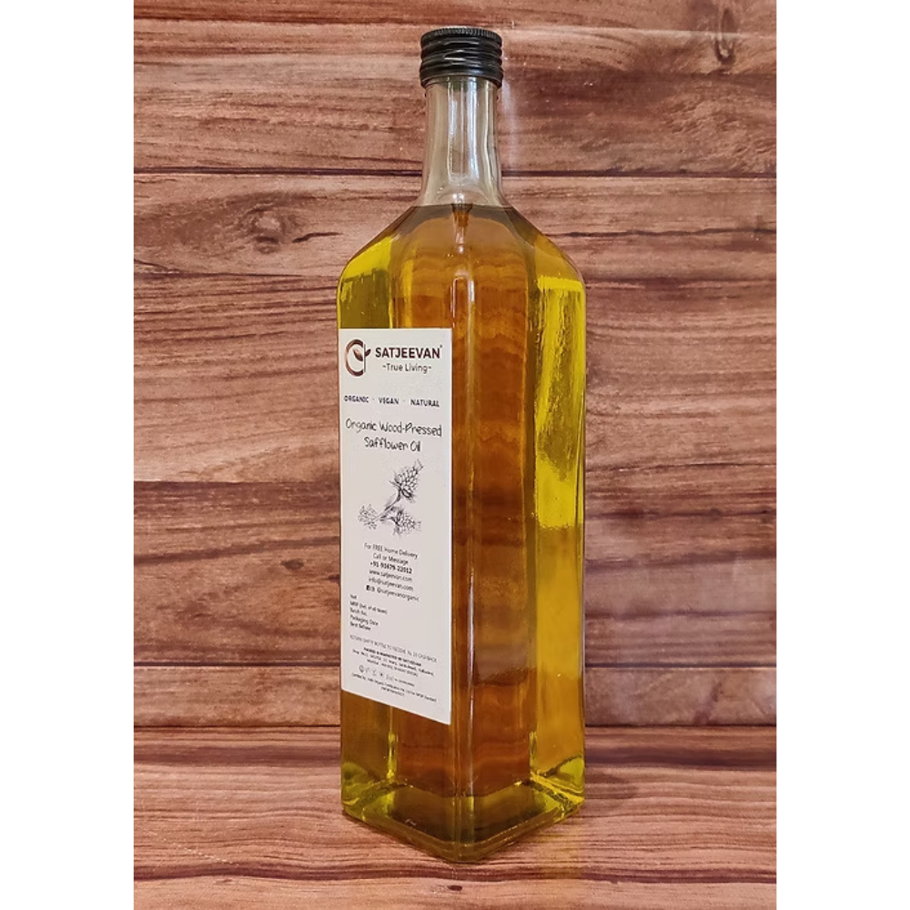 Satjeevan Organic Wood-Pressed Safflower Oil | Grocsy