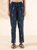 trueBrowns Green Cotton Ikat Flared Kurta Pant Set | Grocsy