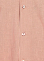 Fabmade Men’S Peach Linen Short-Sleeve Shirt | Grocsy