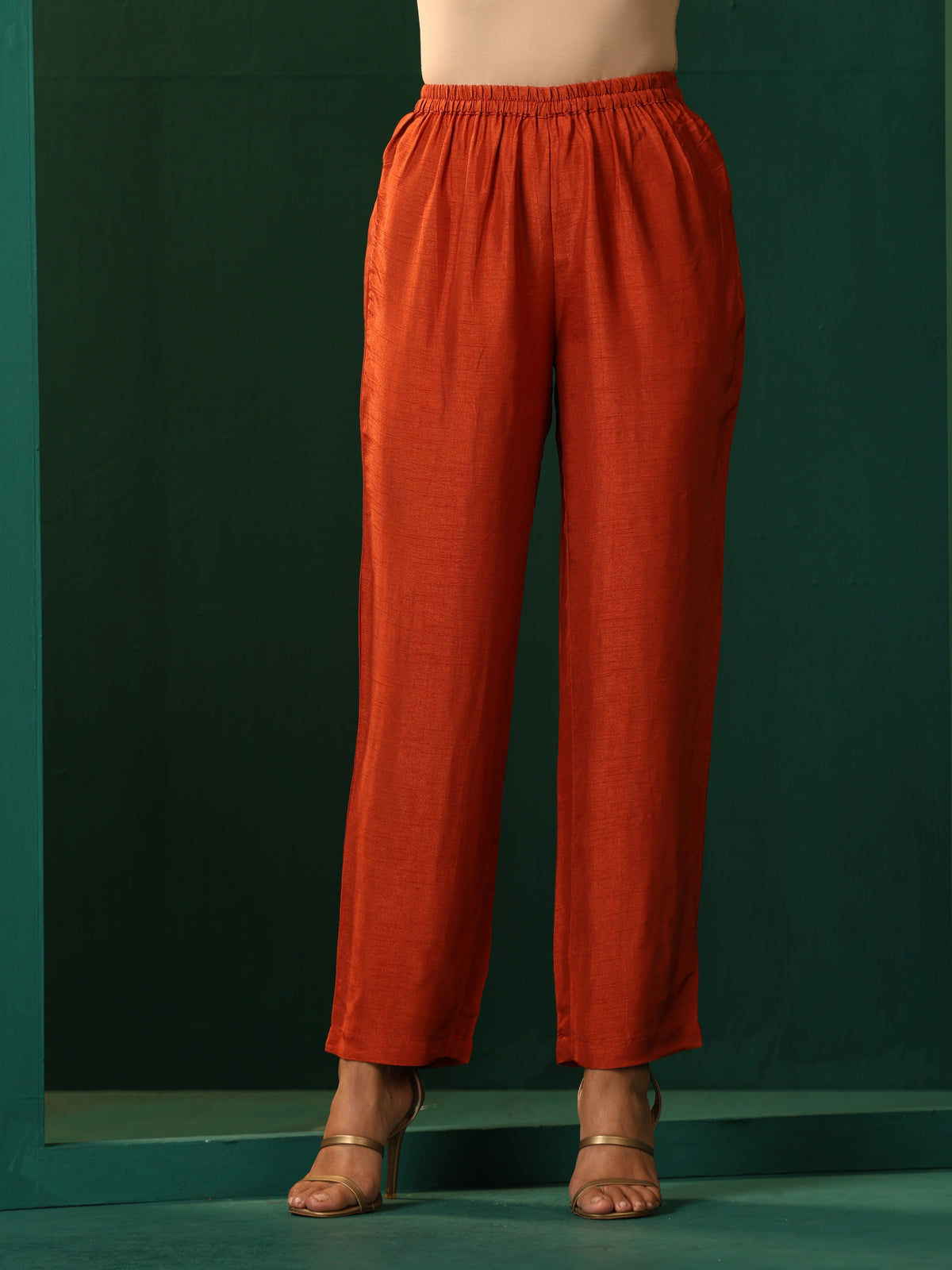 trueBrowns Black Silk High Low Kurta Pant Set | Grocsy