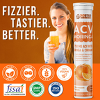BOOSTIQ ACV Moringa & Cinnamon Effervescent Tablets - Orange Flavour | Grocsy