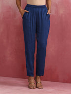 trueBrowns Blue Modal High Low Kurta Co-ord Set | Grocsy
