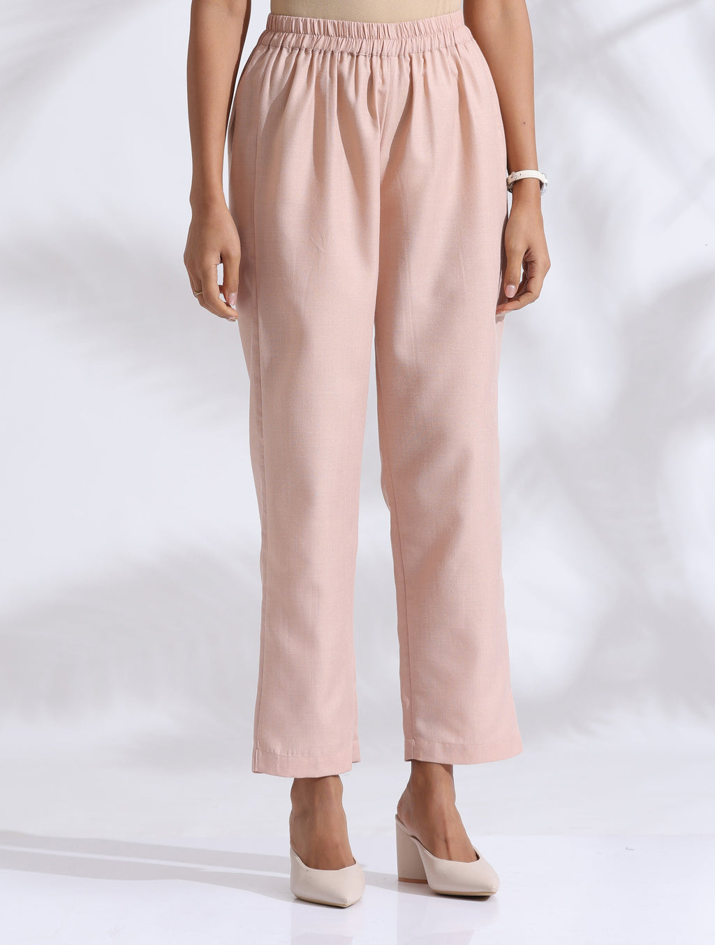 trueBrowns Light Pink Slub Kurta Co-ord Set | Grocsy