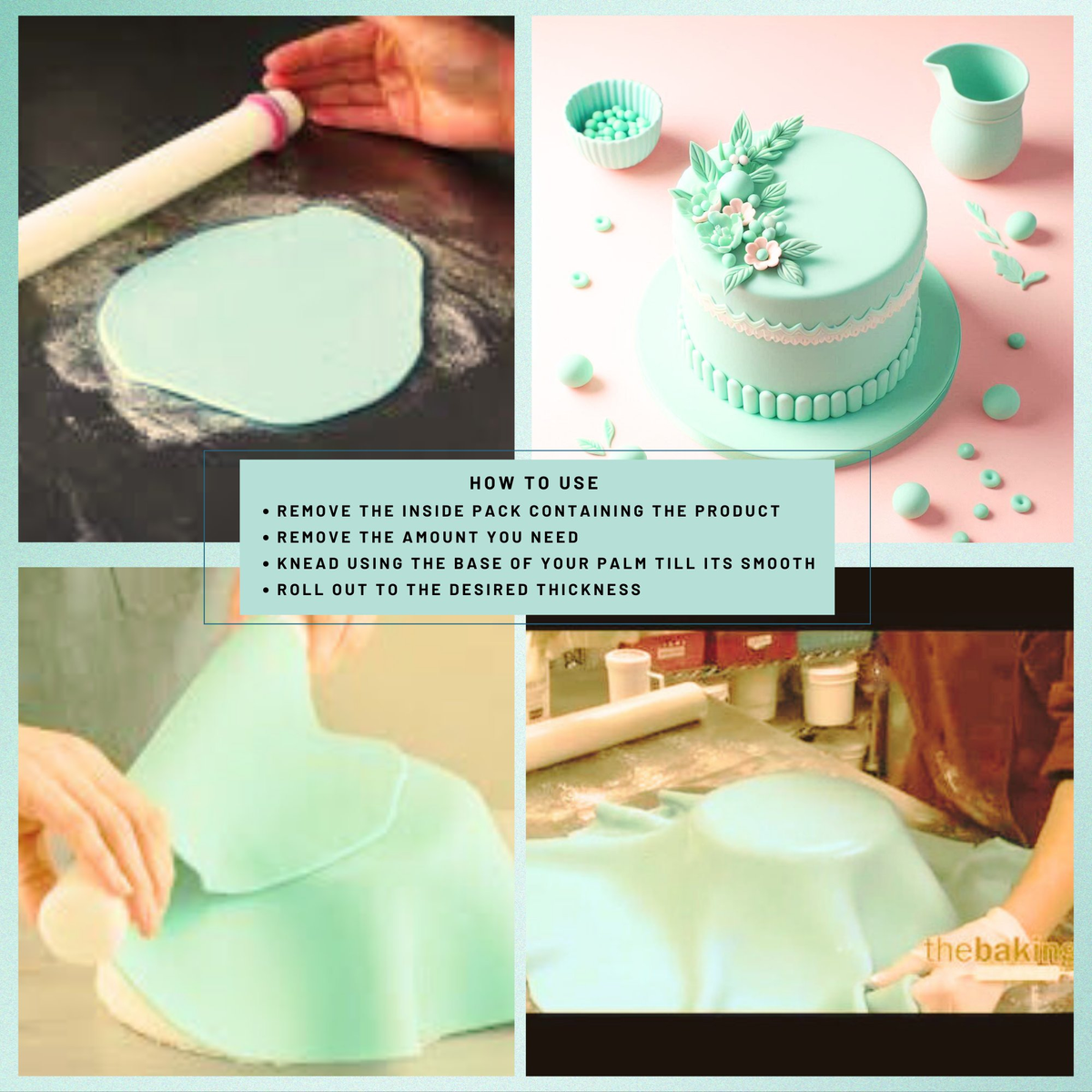 Confect Mint Green Fondant | Edible Sugarpaste | Grocsy