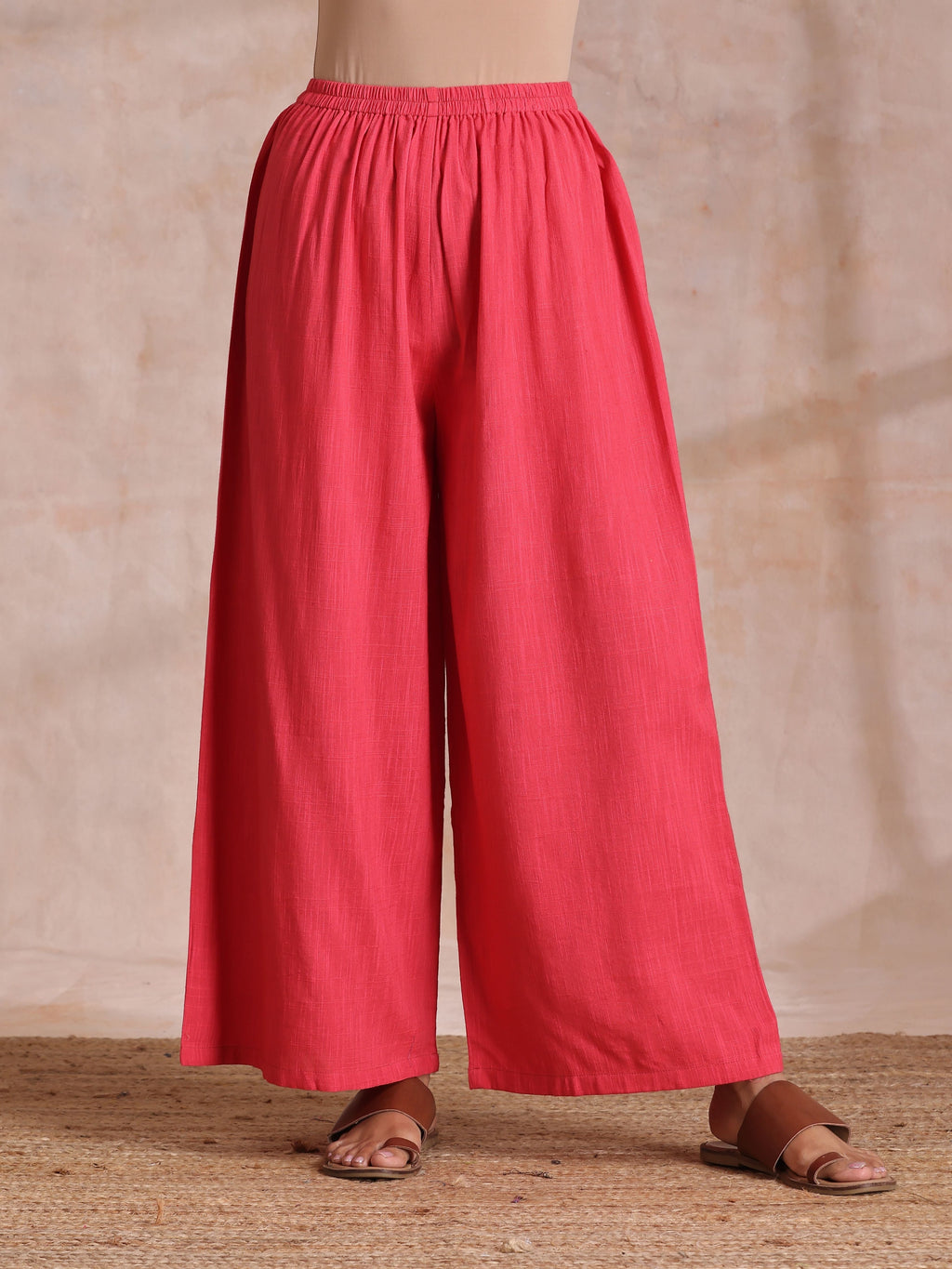 trueBrowns Pink Brown Overall Floral On White Block Print Cotton Slit Kurta Pant Set | Grocsy