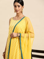 All About You Women Yellow Printed Kurta with Palazzos & Dupatta | Grocsy