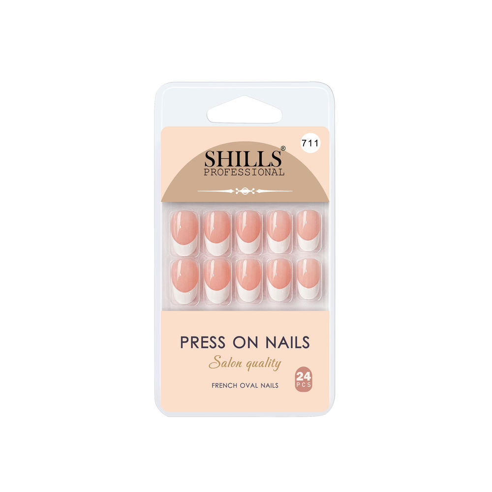 Shills Professional Reusable Press On Nails French Oval - SPN711 | Grocsy