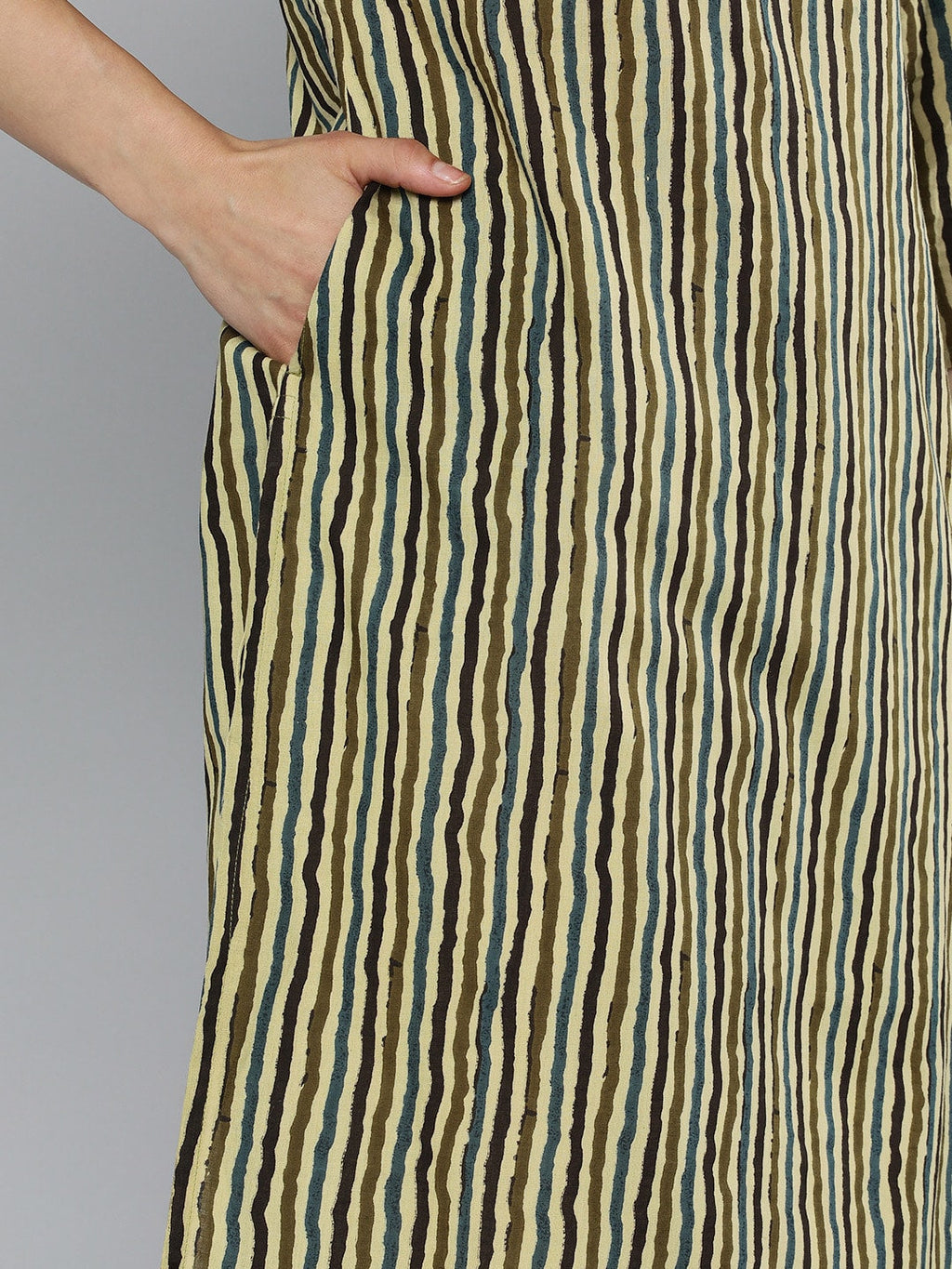 HERE&NOW Striped Kurta | Grocsy