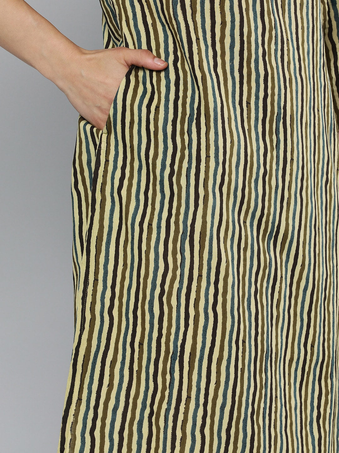 HERE&NOW Striped Kurta | Grocsy