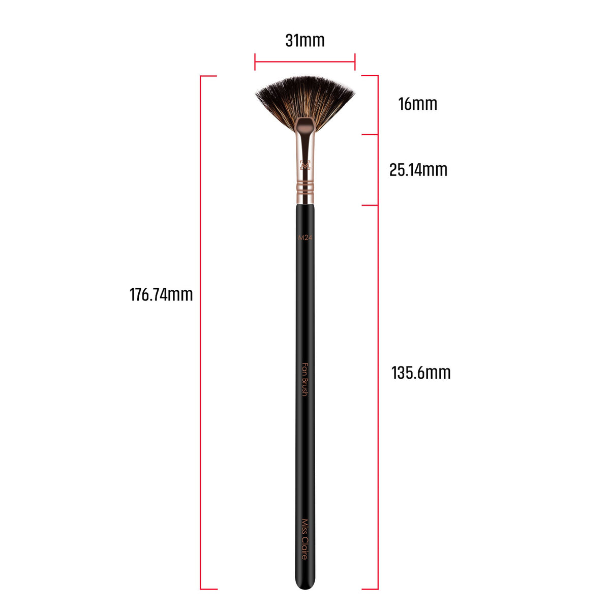 Miss Claire M24 - Fan Brush - Rose Gold | Grocsy