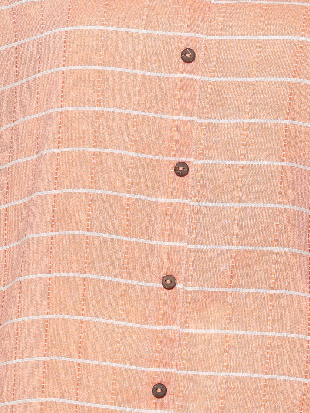 HERE&NOW Orange & White Checked Straight Kurta | Grocsy