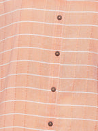 HERE&NOW Orange & White Checked Straight Kurta | Grocsy