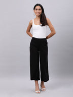Souchii Women Black Liva Solid Palazzos | Grocsy