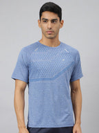 Alcis Men Heather Anti-Static Slim-Fit Round Neck Grocsynce Running T-Shirt | Grocsy