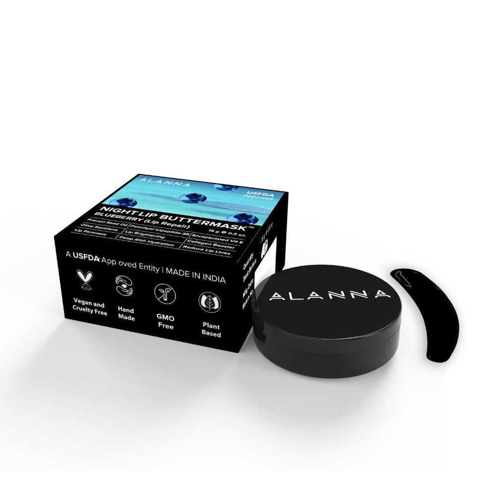 Alanna Night Lip Buttermask Blueberry - Lip Repair | Grocsy
