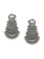 NVR Women Silver Toned Contemporary Drop Earrings | Grocsy