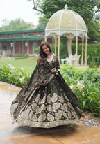 Lorenvalley Mahendi Rangoli Silk Heavy Sequins & Thread Embroidered work Lehenga Choli | Grocsy
