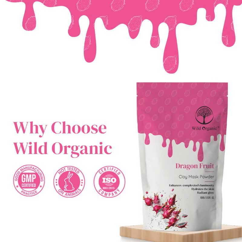 Wild Organic Dragon Fruit Clay Mask Powder | Grocsy