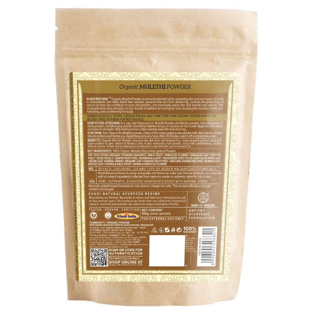 Khadi Natural Organic Mulethi Powder | Grocsy