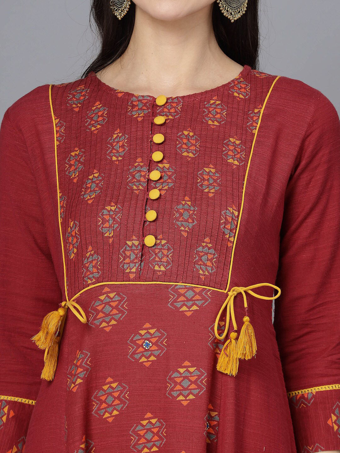 HERE&NOW Women Ethnic Motifs Printed Anarkali Kurta | Grocsy