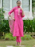 Indo Era Women Embroidered Regular Kurta with Trousers & With Dupatta | Grocsy