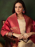 Sangria Woven Design Kurta & Trouser With Dupatta | Grocsy