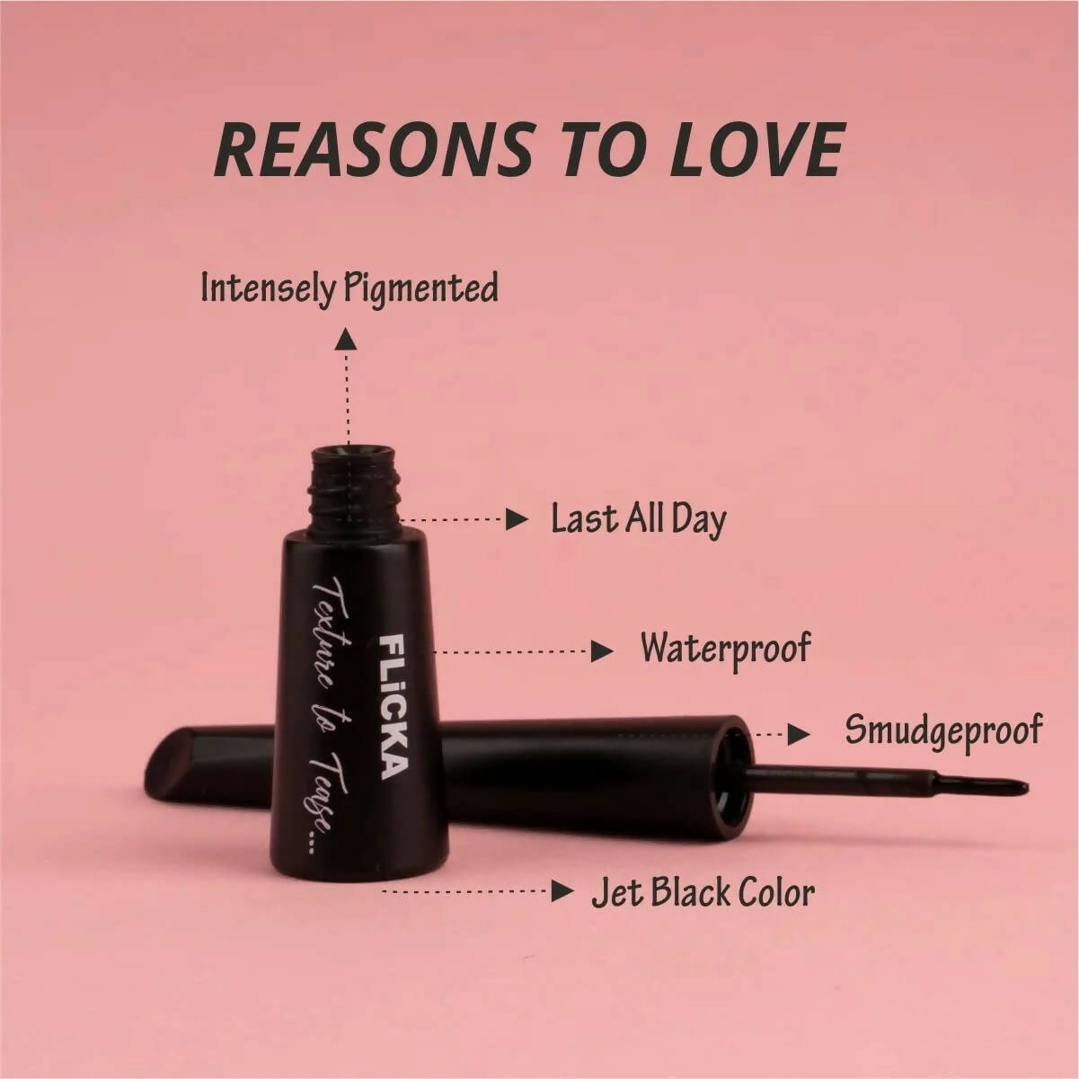 FLiCKA Texture to Tease Eye Pencil Liquid Eyeliner Black | Grocsy