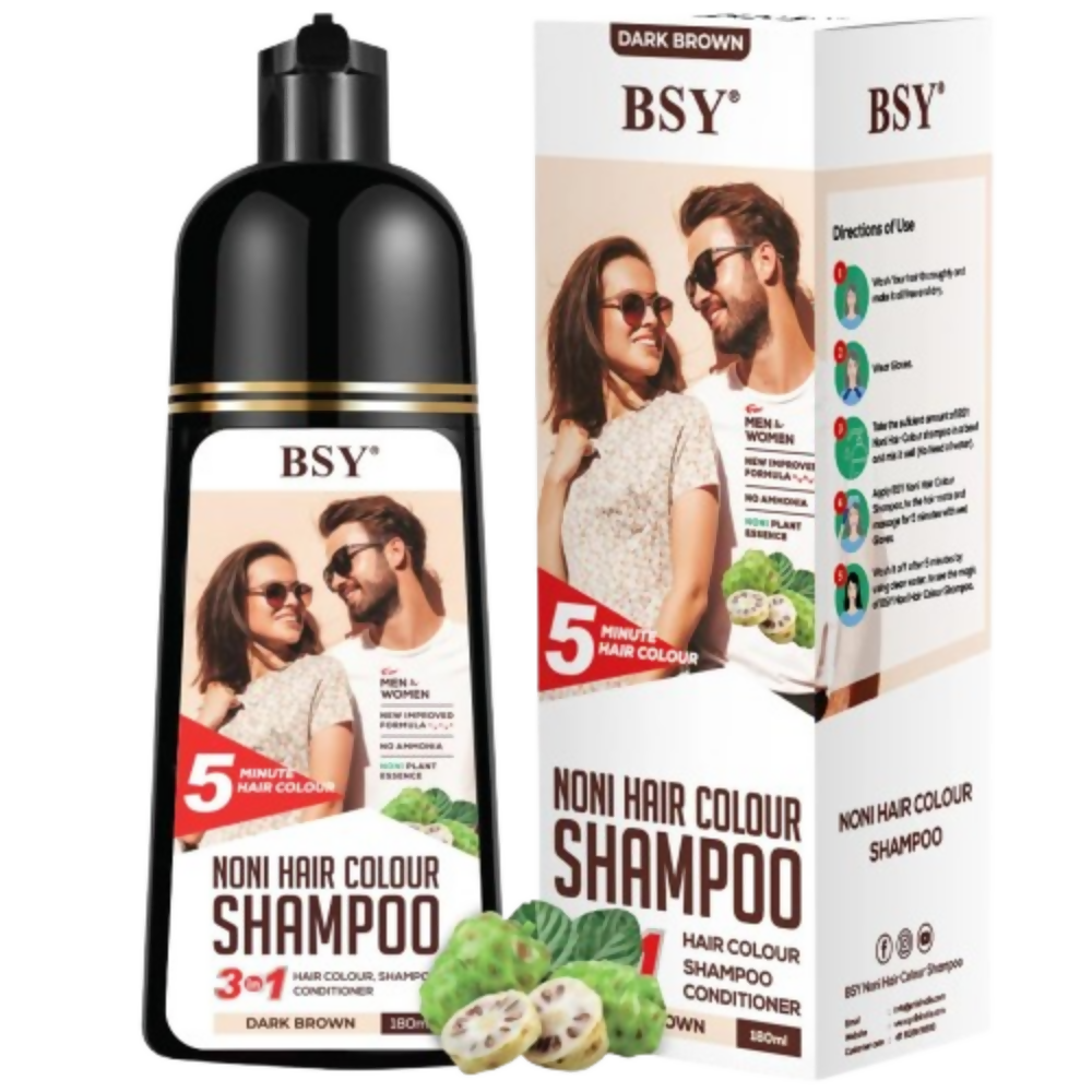 Bsy 5-Min 3 IN 1 Natural Hair colour shampoo - Brown | Grocsy